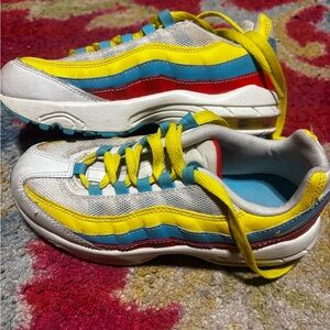 Nike Kids Sneakers in Yellow, Blue, and Red